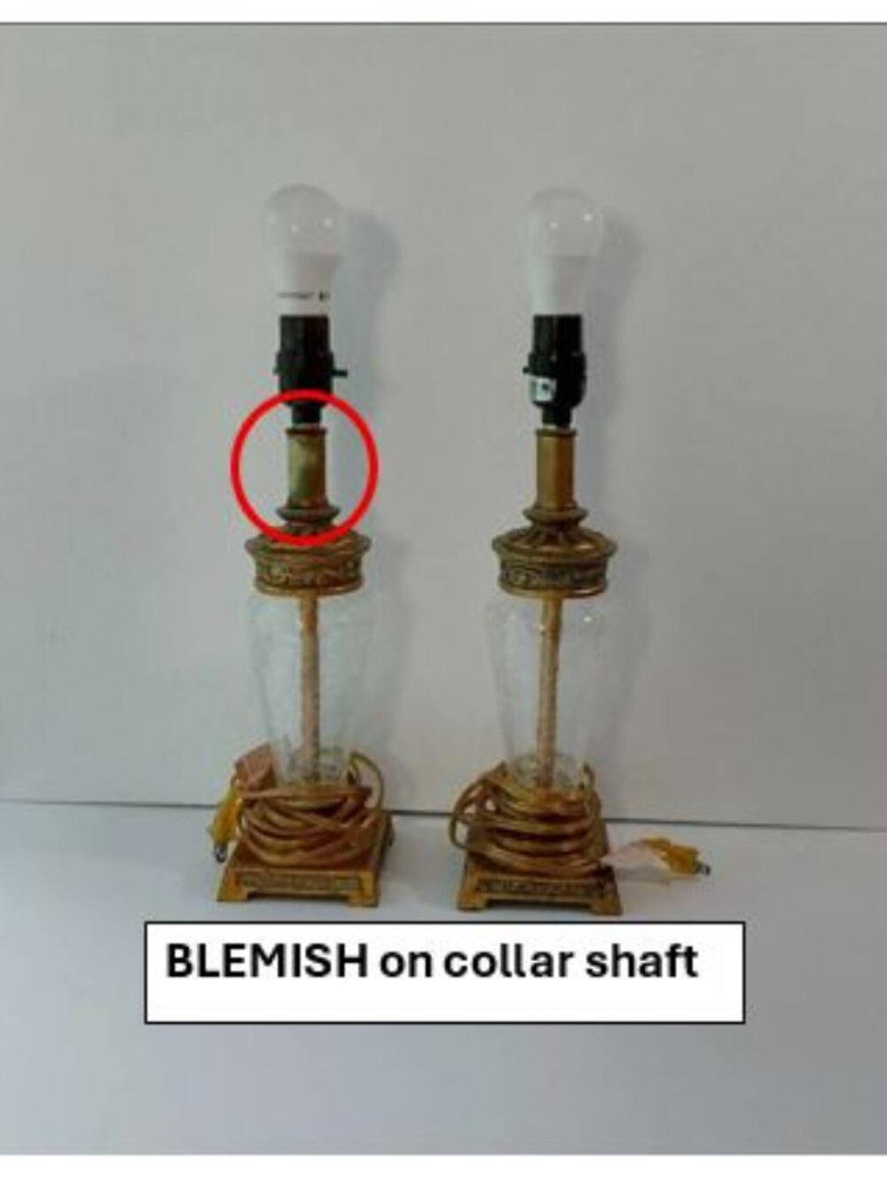 BERMAN Gold Crackle Glass Lamps (Pair) - Picture 9 of 9